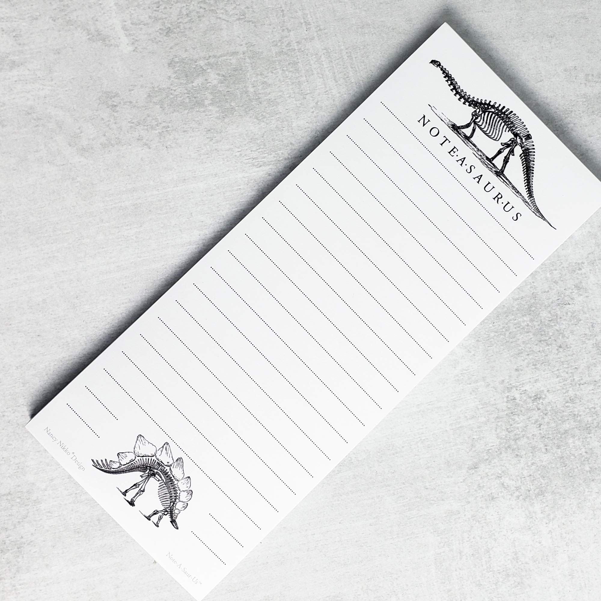 Nancy Nikko Dinosaur Bones Refrigerator Notepads - Set of 2 Magnetic Memo Pads for Kitchen, Office & Home - Dinosaur Theme Grocery Lists, To-Do Notes & Reminders (NOTE-A-SAURUS) - Perfect for Organizing Tasks, Shopping Lists & Family Messages