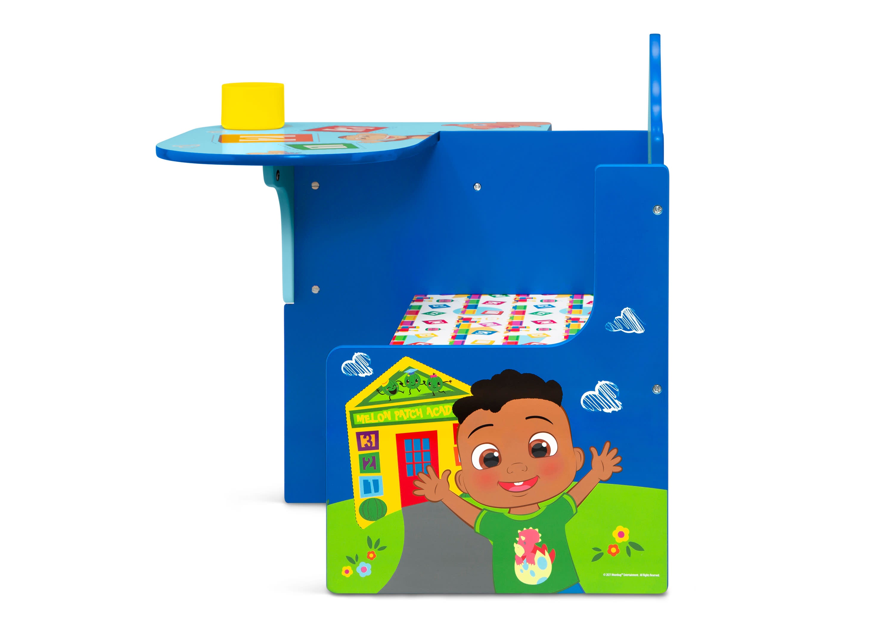CoComelon Kids Chair with Desk and Storage Bin - Fun Learning & Play Space for Toddlers & Preschoolers - Perfect for Bedrooms, Playrooms, and Homeschooling