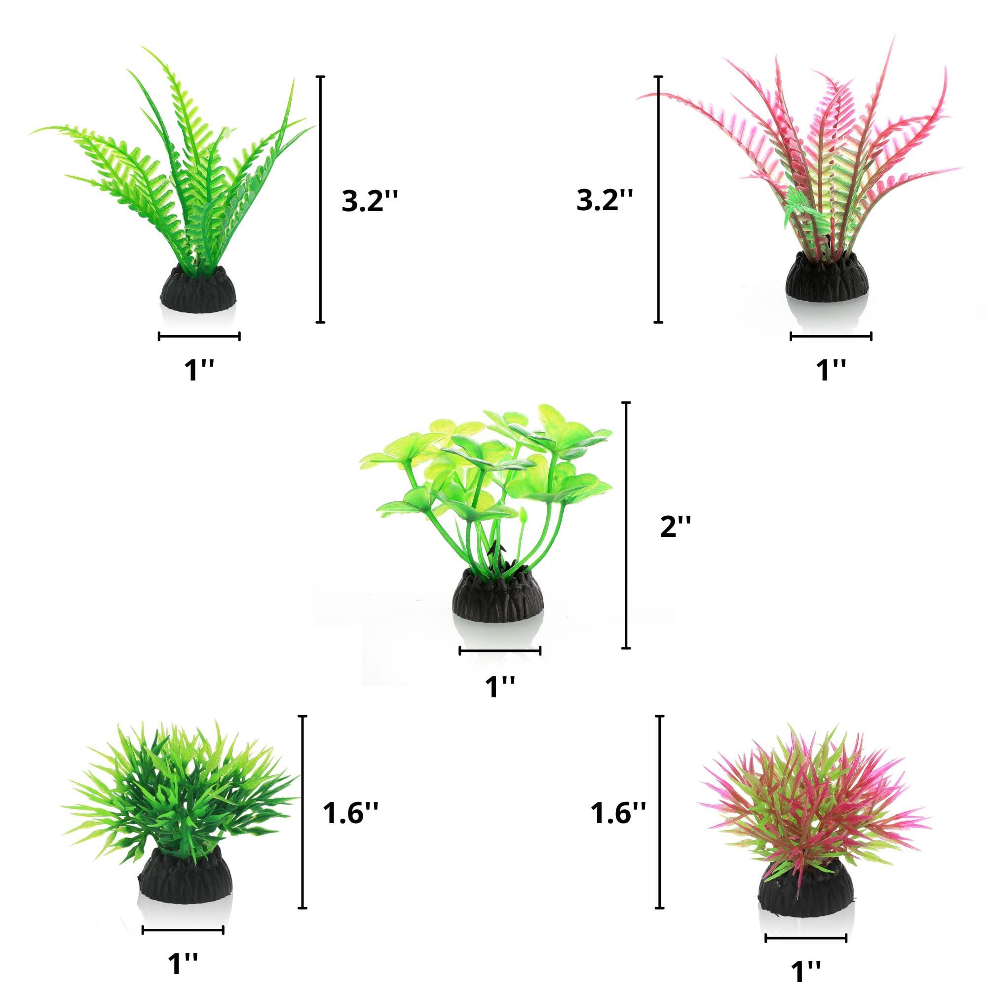 Premium 12-Piece HIGH PAW Artificial Aquarium Plants Set - Realistic Fish Tank Decorations for Turtle Tanks, Betta Bowls & Aquascaping - Enhance Underwater Habitat for Tropical Fish & Aquatic Pets