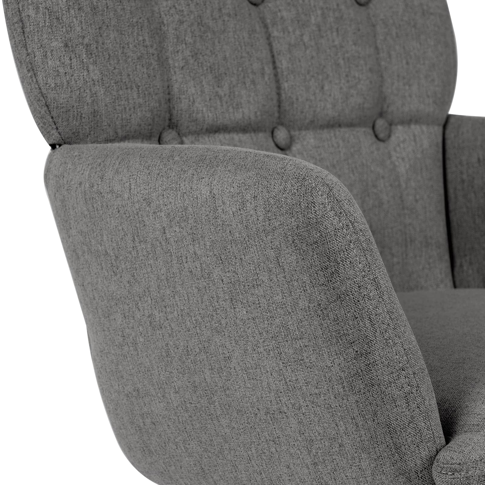 DUHOME Modern Fabric Accent Chair - Tufted Button Back Armchair with Upholstered Tall Back for Living Room & Bedroom (Dark Grey) | Perfect for Home Office, Reception Areas & Lounge Spaces
