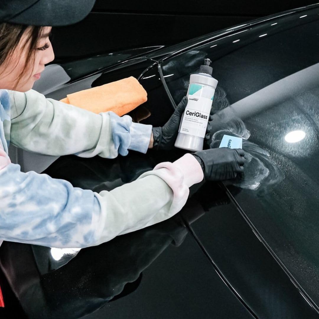 CARPRO CeriGlass Glass Polish & Cleaner Compound - 500ml (17oz) | Professional Auto & Home Glass Restoration | Removes Scratches, Water Spots & Oxidation for Crystal Clear Windows & Mirrors