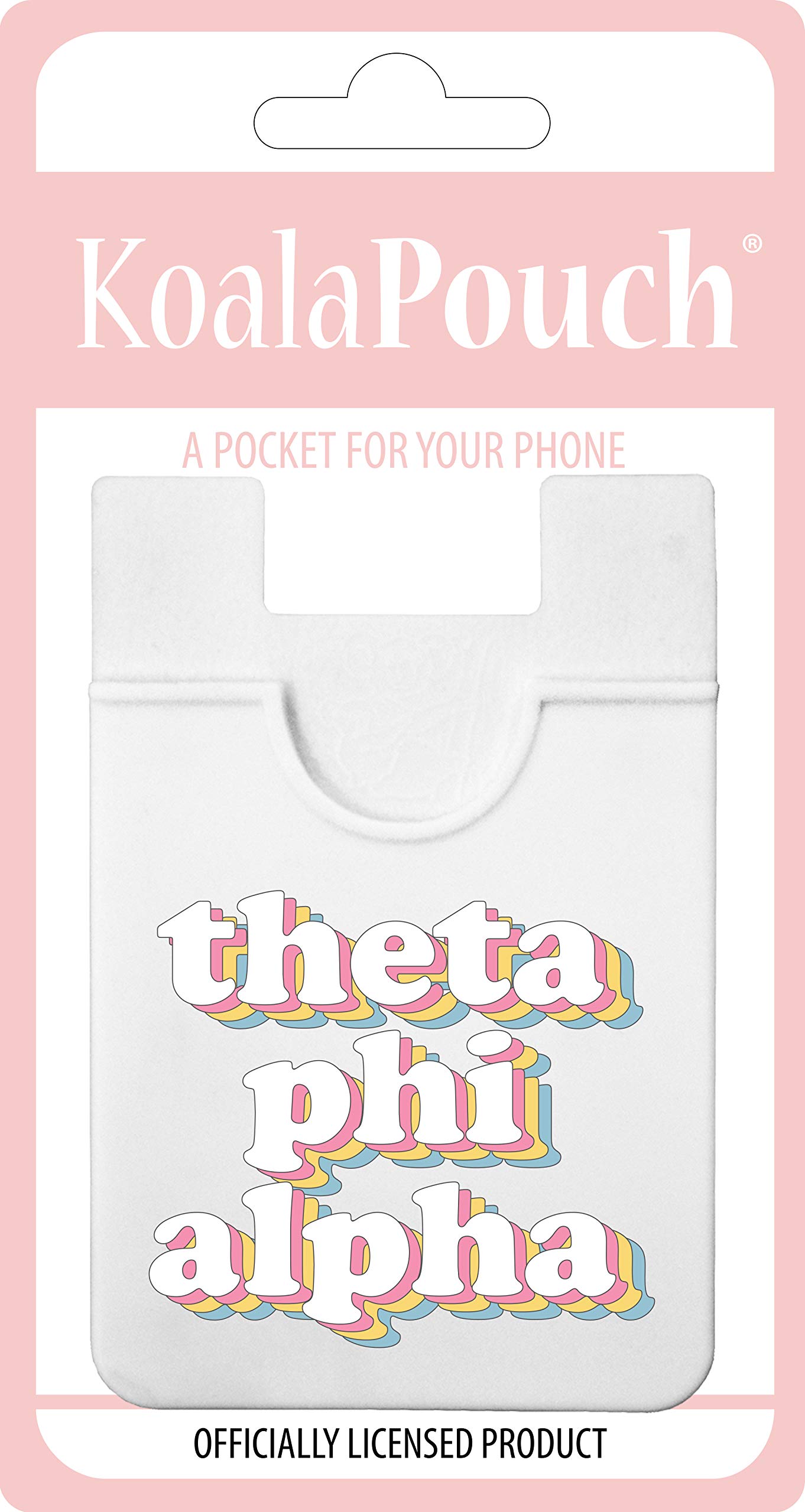 Theta Phi Alpha Sorority Koala Pouch - Retro Design Slim Phone Wallet with Card Holder - Ultra Thin & Lightweight Stick-On Case for iPhone & Android - Perfect for Cards, Cash & Campus Life