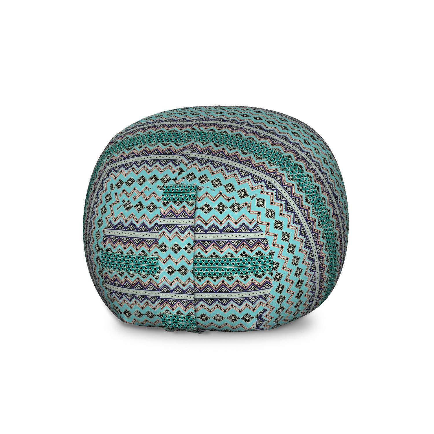 Ambesonne Bohemian Storage Toy Bag Chair - Large Washable Organizer with Aztec Geometric Patterns, Zig Zags & Triangles - Multicolor Kids' Room Decor for Stuffed Animals & Toys | Perfect for Playrooms, Bedrooms & Nursery Organization