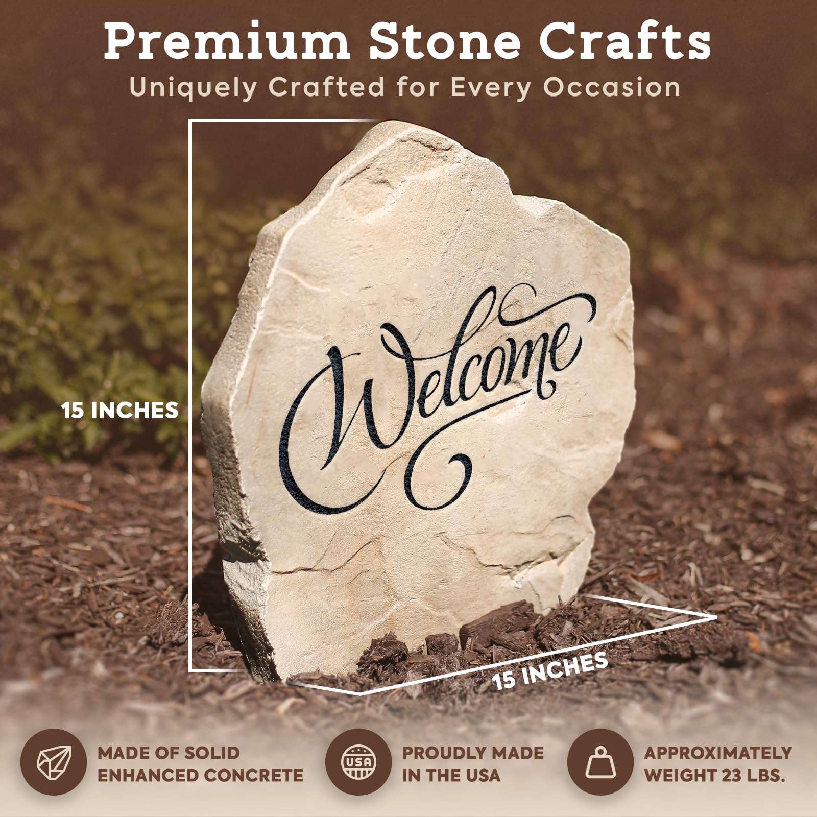 Mom's Garden Engraved Landscape Stone - 15” x 15” Sandstone Garden Decor for Outdoor Patio, Yard & Backyard - Personalized Home & Garden Gift Idea