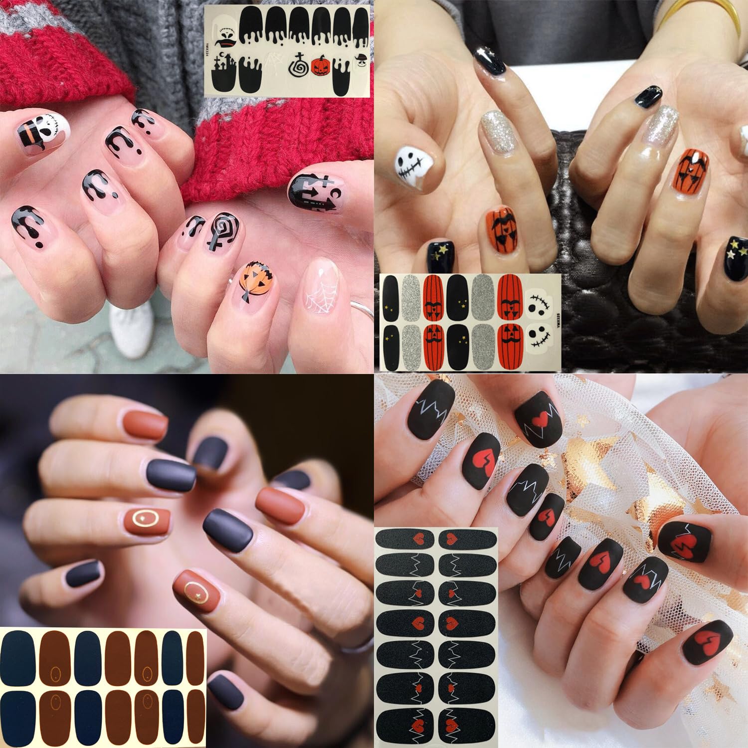 **WOKOTO 20 Sheets Halloween Gradient Nail Polish Strips – Self-Adhesive Nail Stickers with Nail File Kit for Women & Girls | DIY Nail Art Wraps for Halloween, Parties, Costume Events & Daily Wear | Perfect for Nail Salon, Home Manicure, Gift Giving & Special Occasions | Great for Halloween, Birthday Parties, Cosplay, Weddings & Everyday Fashion**