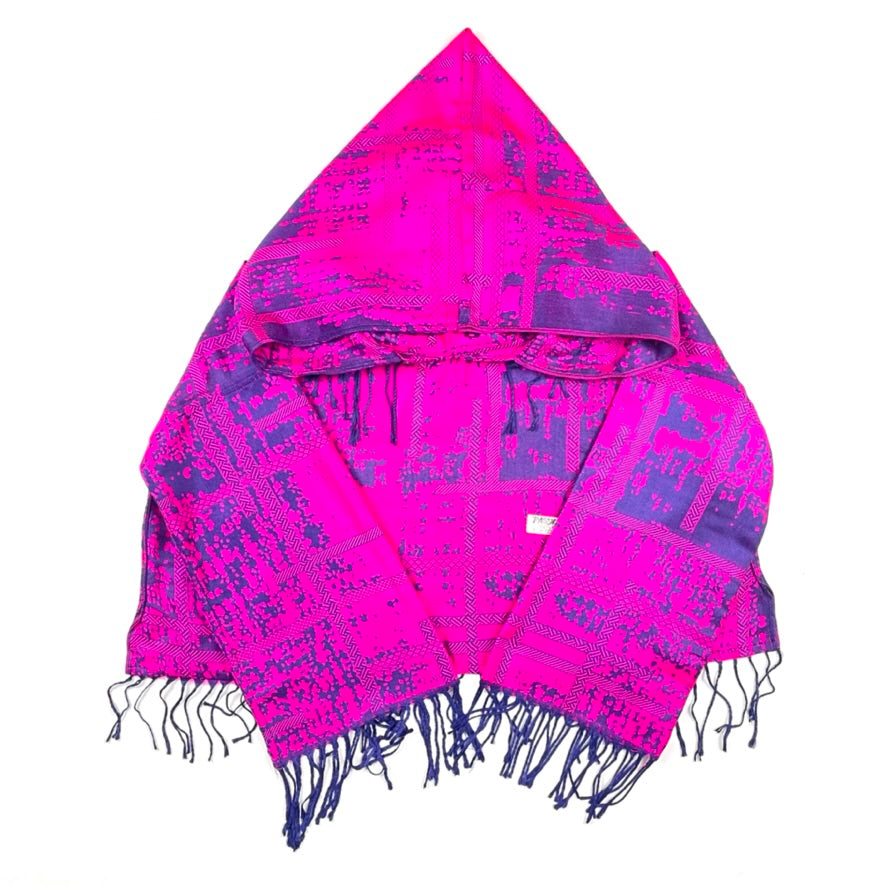 PASH LS CROP TOP Women's Long Sleeve Splatter Print Pink & Purple Shirt - Trendy Streetwear for Casual Outfits, Music Festivals & Night Out