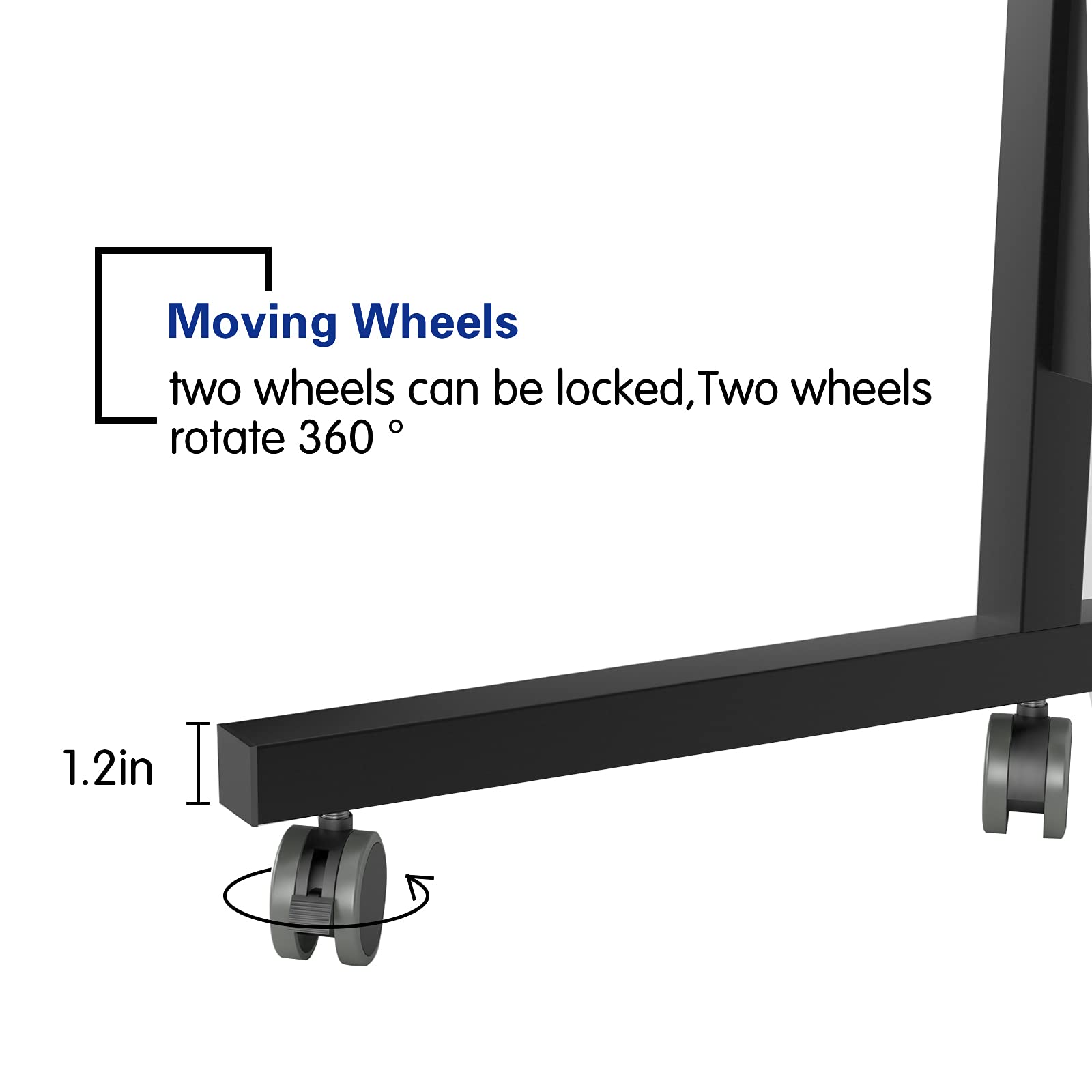 Soges Adjustable Rolling Laptop Desk Cart - 31.5 Inch Mobile Sofa Side Table with Tablet Slot, Portable Standing Laptop Table for Couch, Bed, and Office, Black - Perfect for Home, Office, and Dorm Use
