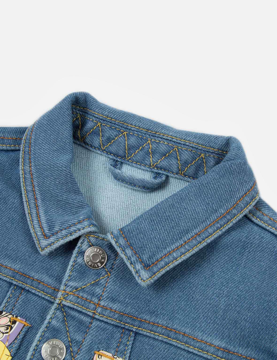 Daruma Buddies Print Denim Jacket - Stylish Japanese Inspired Streetwear for Men & Women | Perfect for Casual Outfits, Festivals, and Urban Fashion