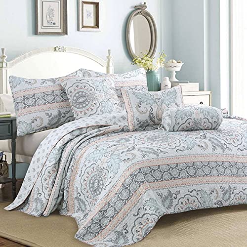 Reversible 3-Piece King Size Quilt Set - 100% Cotton Bedding for Bedroom & Guest Room | Soft & Breathable Comforter for All Seasons