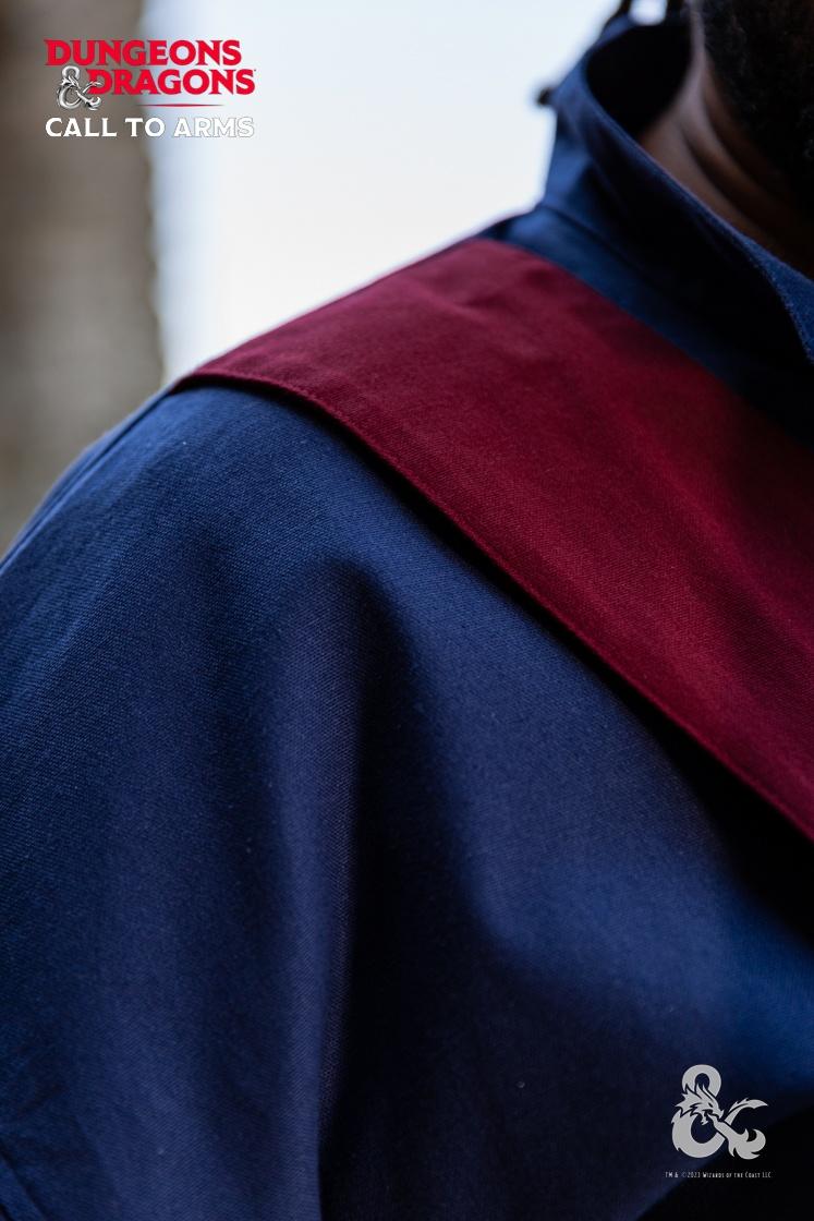 Dungeons & Dragons Wizard Robe - Dark Blue & Burgundy Costume for Cosplay, LARP & Fantasy Role-Playing Games