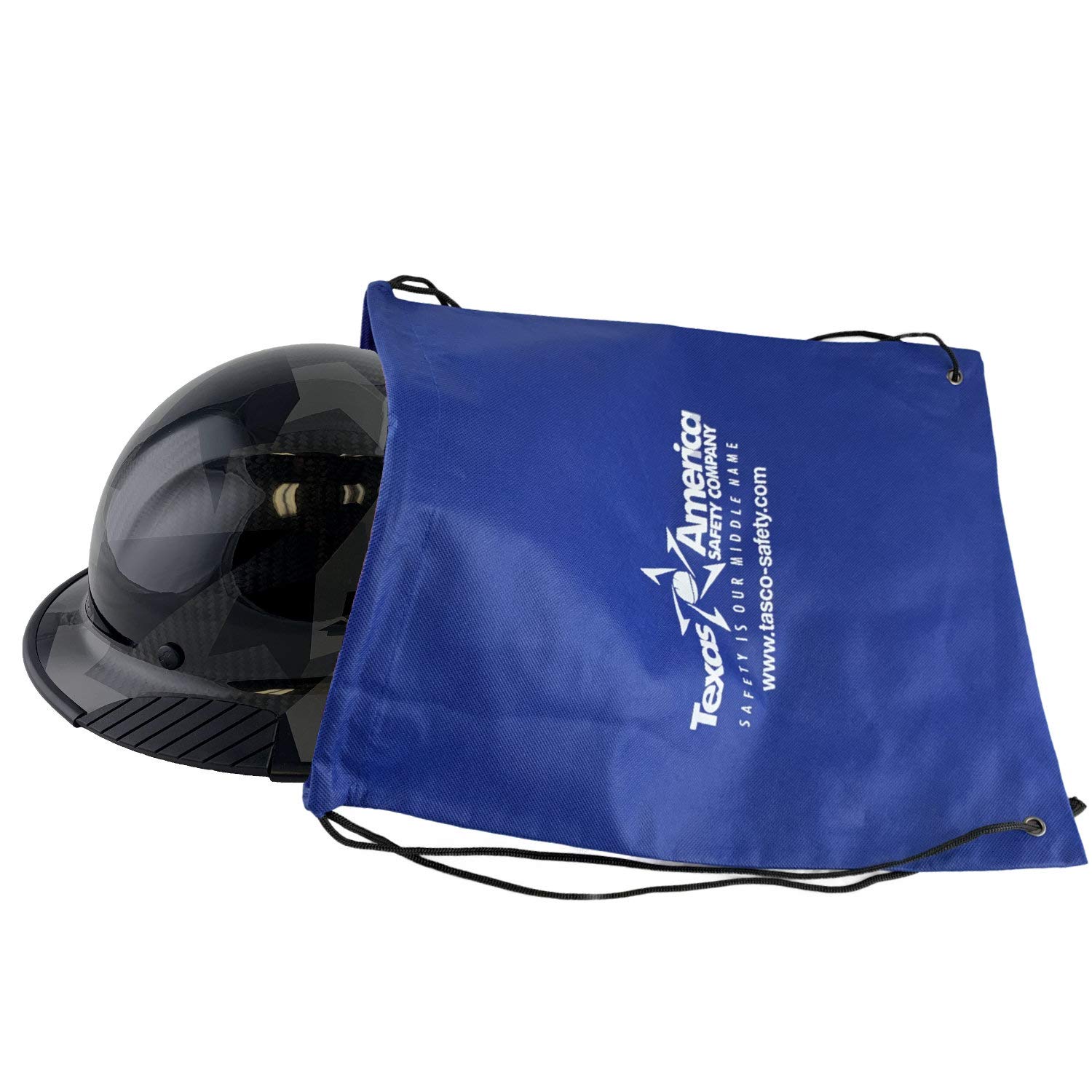 Texas America Safety Company Carbon Fiber Hard Hat - Full Brim ANSI Certified for Construction & Industrial Use - Lightweight Durable Safety Helmet with Carrying Tote for Work Sites & Outdoor Projects