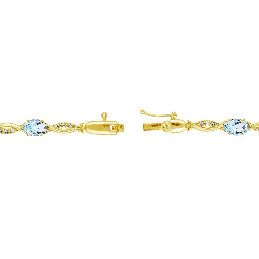 Elegant Women's Birthstone Bracelet - Oval Cut Swirl Design with Genuine/Synthetic Gemstones | Sterling Silver or Gold Flash Tennis Bracelet | Perfect Gift for Birthday, Anniversary & Special Occasions | Comes with Beautiful Gift Box