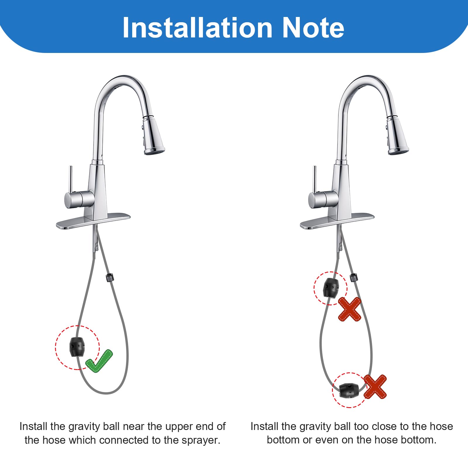 **14.8oz (0.92lb) Universal Kitchen Pull Down Faucet Hose Weight Ball – Stainless Steel & Braided Sink Sprayer Hose Gravity Ball Replacement for Kitchen & Bathroom Sinks (Black) – Perfect for Smooth Sprayer Retraction & Enhanced Durability**