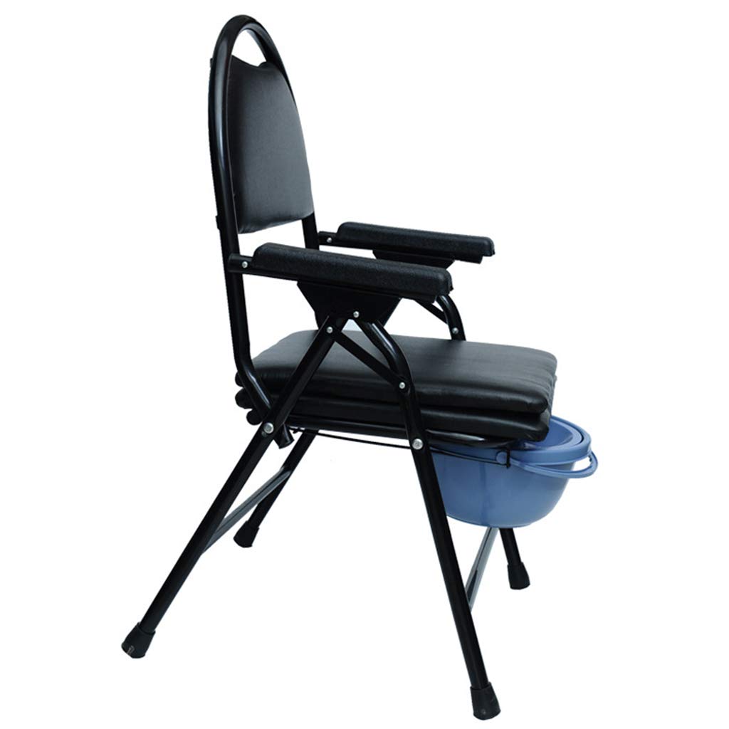 Foldable Commode Chair with Removable Padded Seat - Portable Toilet Chair for Elderly & Disabled - Bedside, Bathroom & Shower Safe Medical Potty Chair - Ideal for Home Care, Post-Surgery & Mobility Assistance