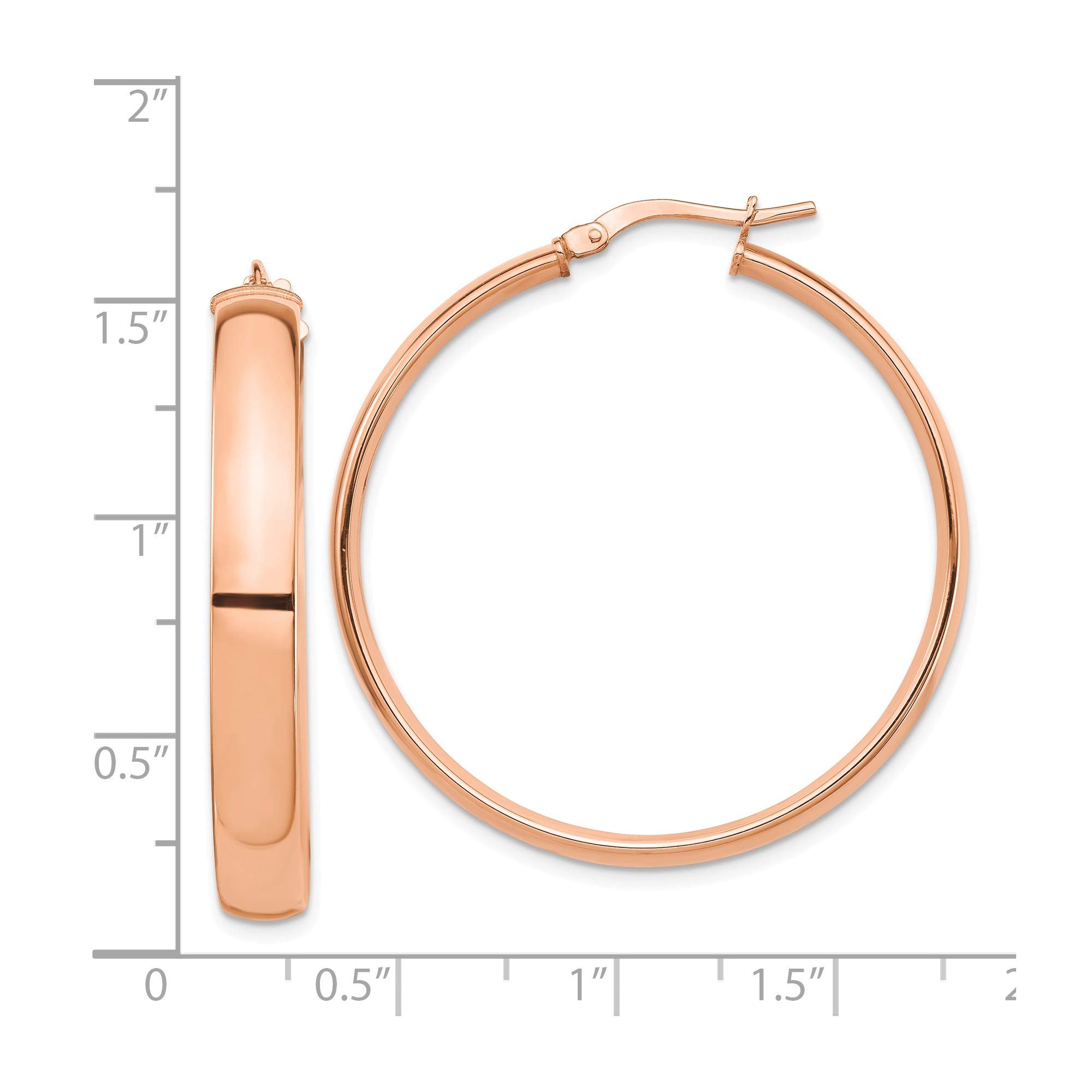 14K Rose Gold Hoop Earrings for Women - 5mm High Polished 14K Solid Gold Huggie Hoops - Perfect for Everyday Wear, Gifts & Special Occasions