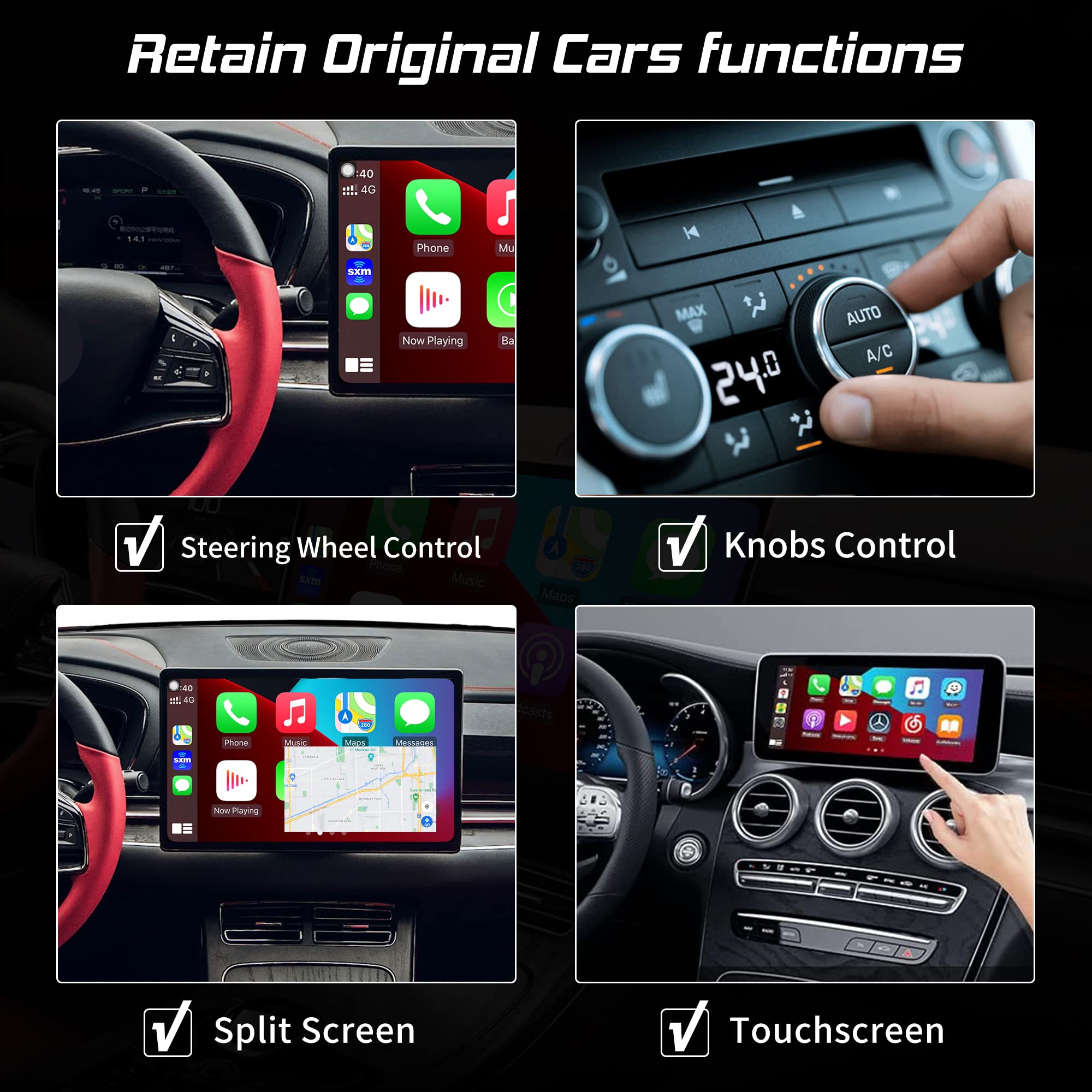 Wireless CarPlay Adapter USB Dongle for Car (2017-2024 Models) - Convert Wired to Wireless CarPlay for Factory Radio | Seamless Music Streaming & Hands-Free Calling for Safer Driving