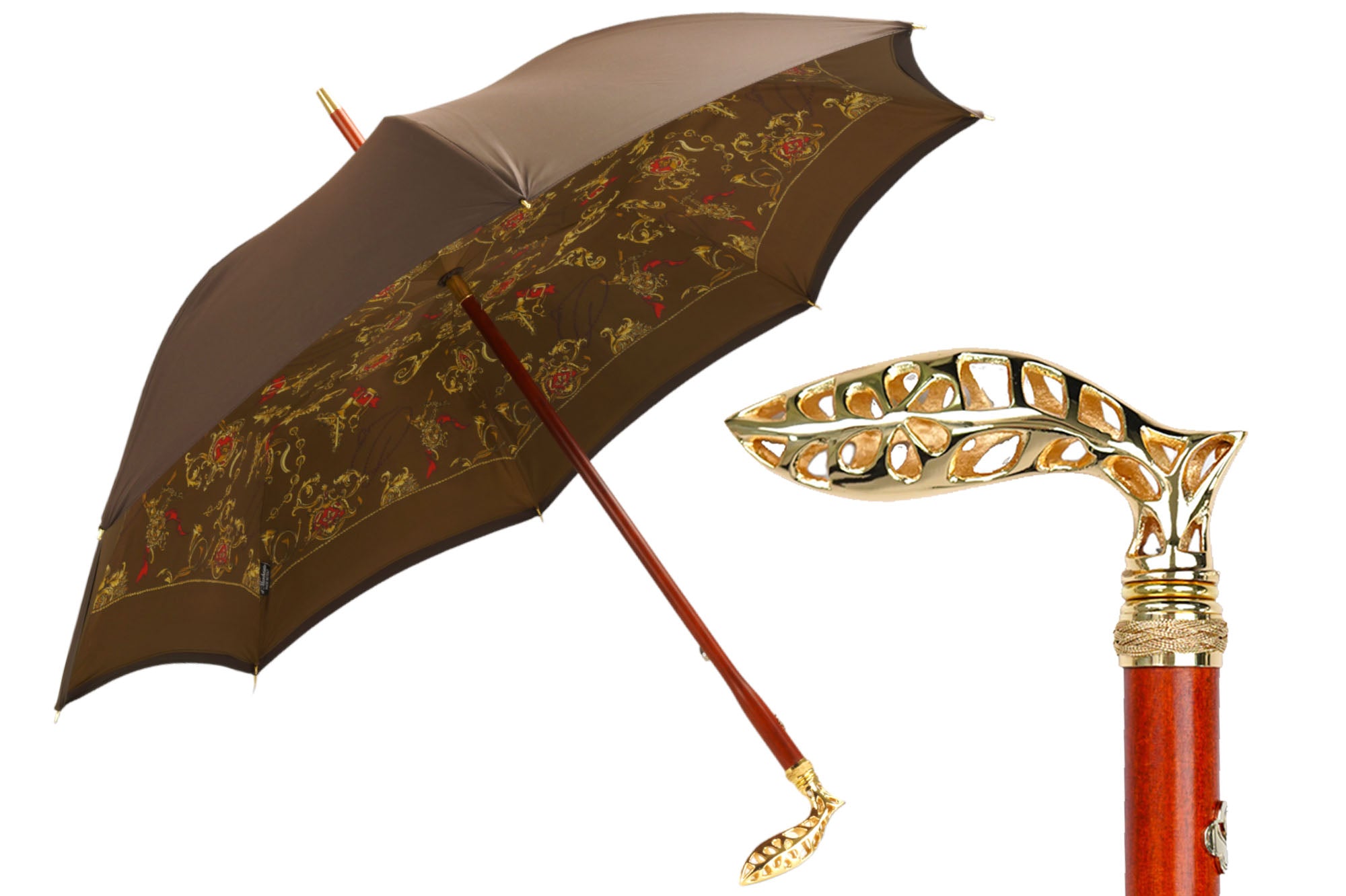 Premium Double-Layer Men's Umbrella with 24K Gold-Plated Handle - Windproof & Waterproof for Business Commute, Outdoor Events & Travel