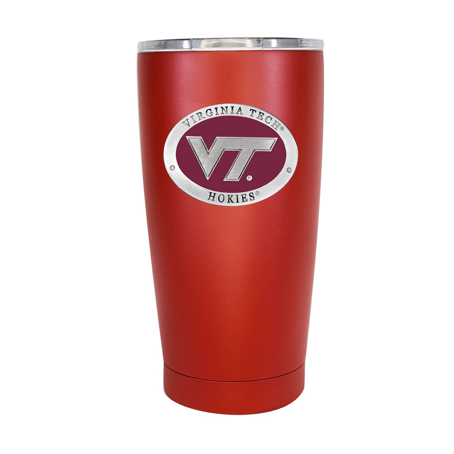 Virginia Tech 15 oz. Insulated Tumbler - Red | Double-Wall Stainless Steel Travel Mug for Hot & Cold Drinks | Leak-Proof Coffee Cup with Metal Pewter Inlay | Perfect for Campus, Office, Gym & Outdoor Adventures