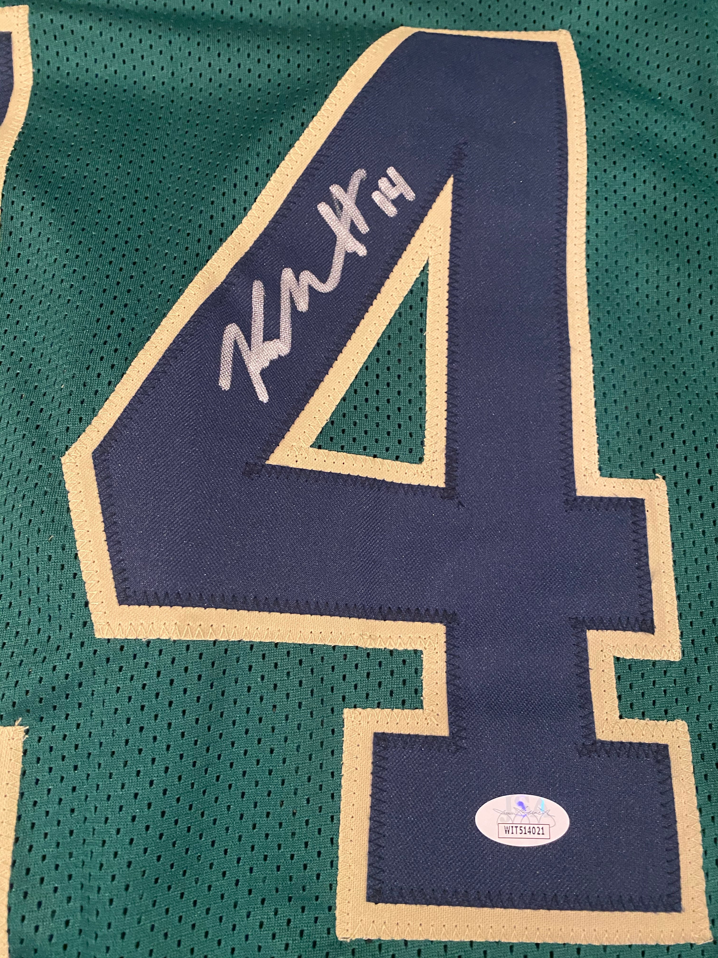 Kyle Hamilton Autographed Notre Dame Fighting Irish Green Football Jersey - Authentic Signed Collectible for Fans & Memorabilia Enthusiasts - Perfect for Display, Gifting, and Game Day Spirit