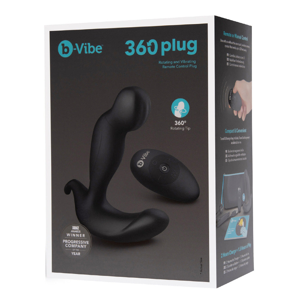 B Vibe 360 Rotating & Vibrating Remote Control Prostate Massager for Men - Perfect for Solo Play & Couples Intimacy