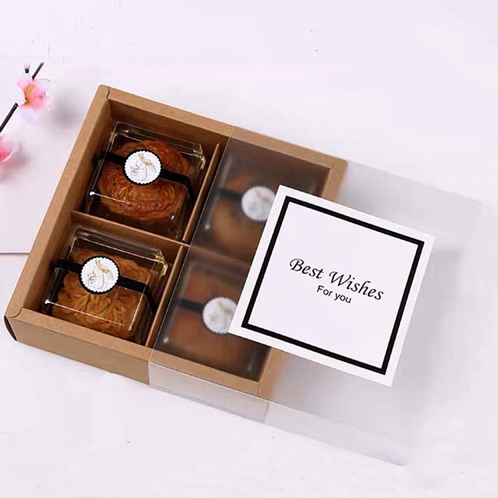 15 Pack Brown Kraft Cupcake Boxes with Inserts & Display Windows - 4 Lattice Baking Containers for Pastries, Cookies & Treats | Perfect for Birthday Parties, Wedding Favors & Gift Packaging