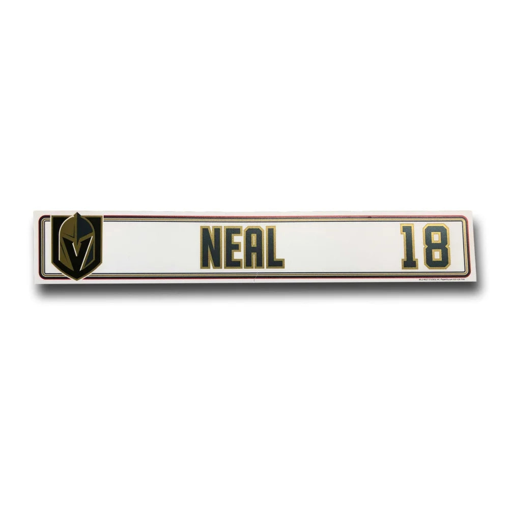 Authentic James Neal Vegas Golden Knights Game Used Locker Room Nameplate - Perfect for NHL Memorabilia Collectors & Hockey Fans Display