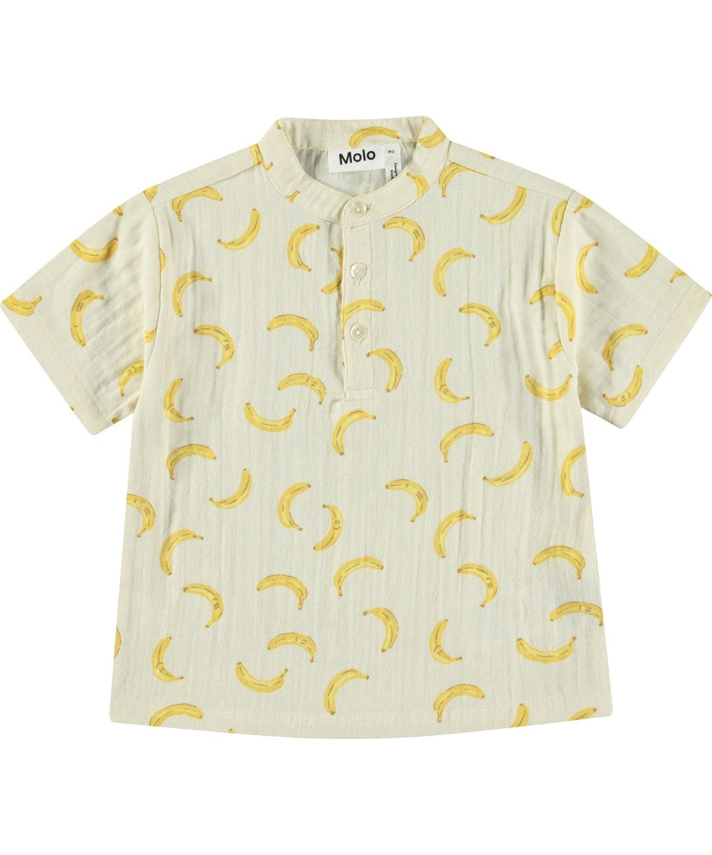 Molo Ever Shirt - Cute Banana Print Women's T-Shirt | Soft Cotton Casual Top for Summer, Streetwear & Vacation Outfits