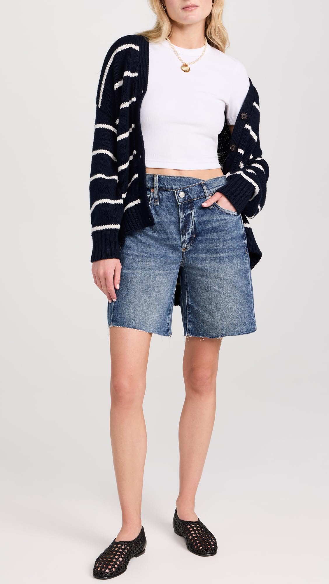 Free People Women's Boomerang High Waisted Long Shorts - Comfortable Casual Summer Shorts for Beach, Travel & Everyday Wear