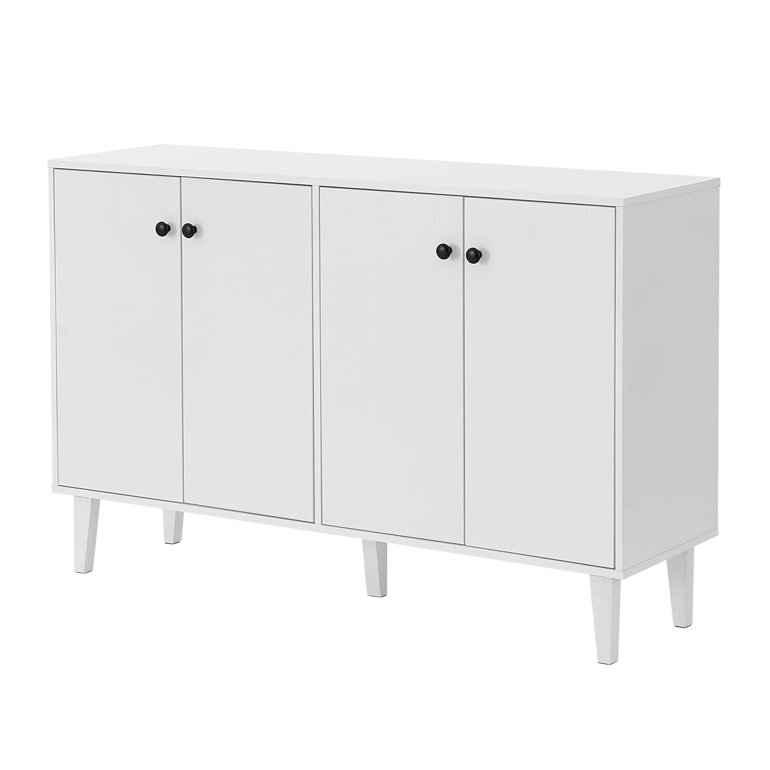 Panana 4-Door Sideboard Buffet Cabinet - White Kitchen Storage & Living Room Console Table | Perfect for Dining Room, Entryway & Home Organization