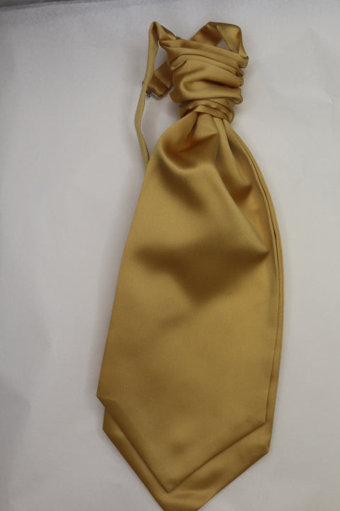 Luxury Gold Ruche Cravat Necktie for Men - Elegant Formal Wedding & Business Attire Accessories - Perfect for Special Occasions, Prom, Gala Events