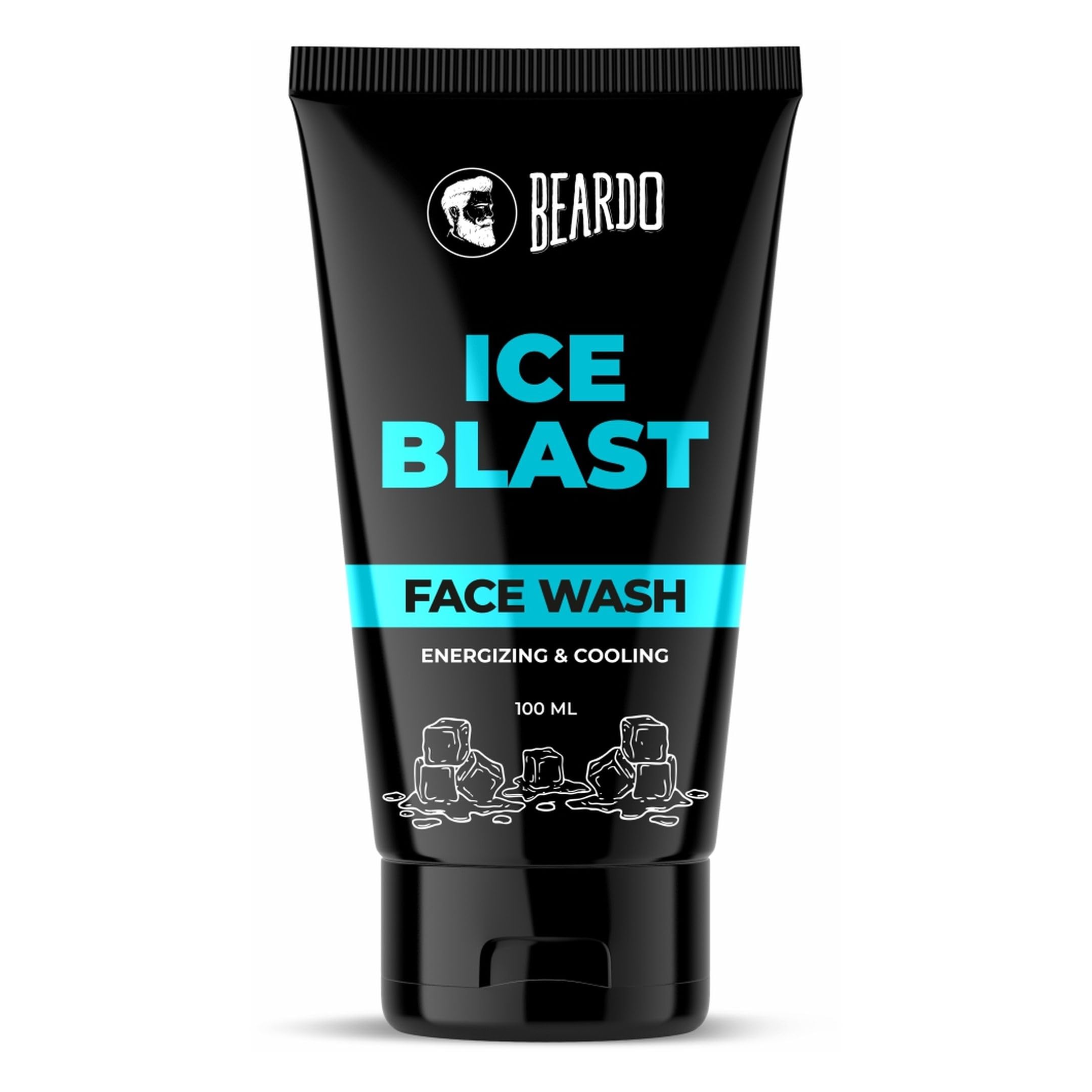 BEARDO Ice Blast Cooling Face Wash for Men - 100ml | Instant Cooling & Hydrating with Aloe Vera, Vitamin E & Menthol | Refreshing Facial Cleanser for Oily & Normal Skin | Perfect for Post-Workout, Morning Routine & Hot Weather Use