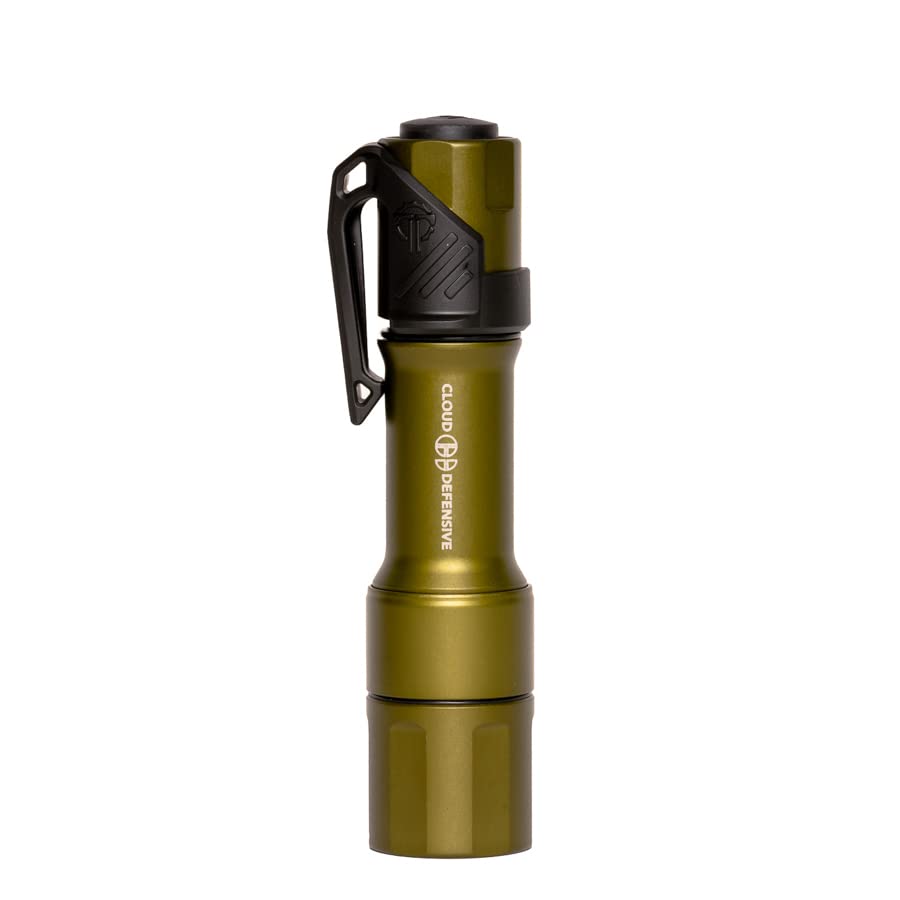 Cloud Defensive MCH 2.0 EDC Tactical Flashlight - 1400 Lumens High Output, Single Mode, OD Green (MCH2.0-EDC-650-S-ODG) - Perfect for Outdoor Adventures, Camping, Hunting & Emergency Preparedness