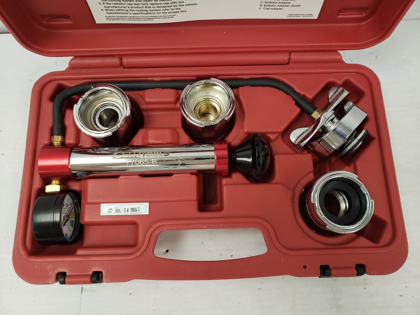 OEM 77065 Radiator and Cap Test Kit - Professional Cooling System Diagnostic Tool for Car, Truck & SUV Maintenance