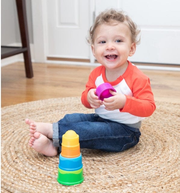 Fat Brain Toys Dimpl Stack - Sensory Baby Toy for Learning & Play - Stacking Cups for Toddlers, Fine Motor Skills Development, Montessori Educational Toys - Perfect for Home, Classroom & Travel Play