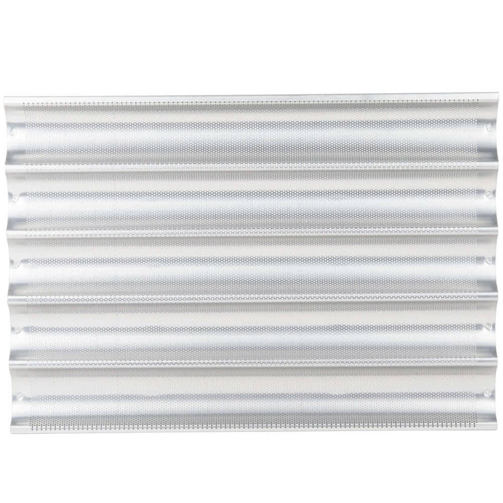 Chicago Metallic 49035 5-Long Perforated Uni-Lock Baguette & French Bread Pan - Perfect for Baking Artisan Bread at Home or Bakery