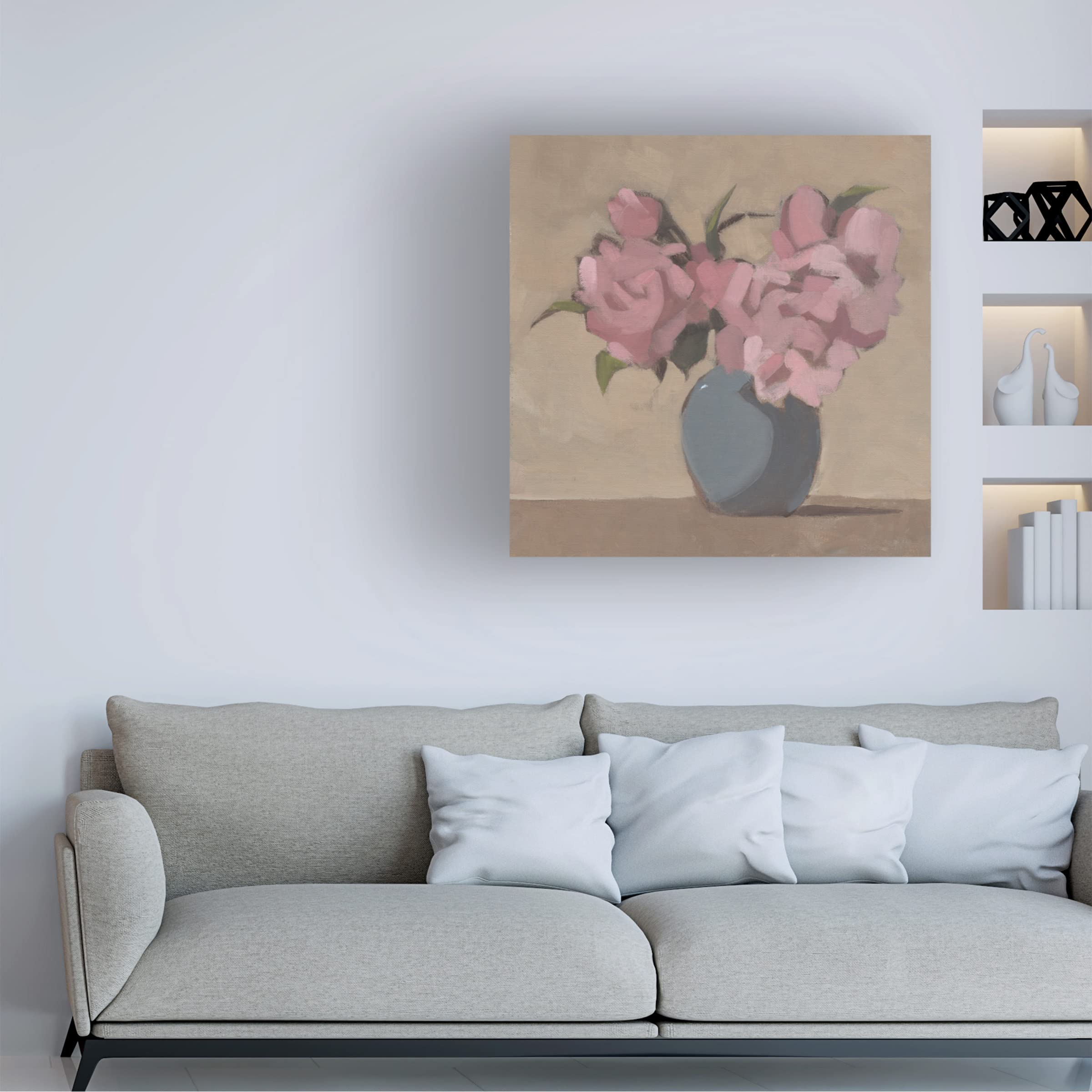 Jacob Green 'Spring Vase IV' Floral Canvas Wall Art Print - Modern Home Decor for Living Room, Bedroom & Office