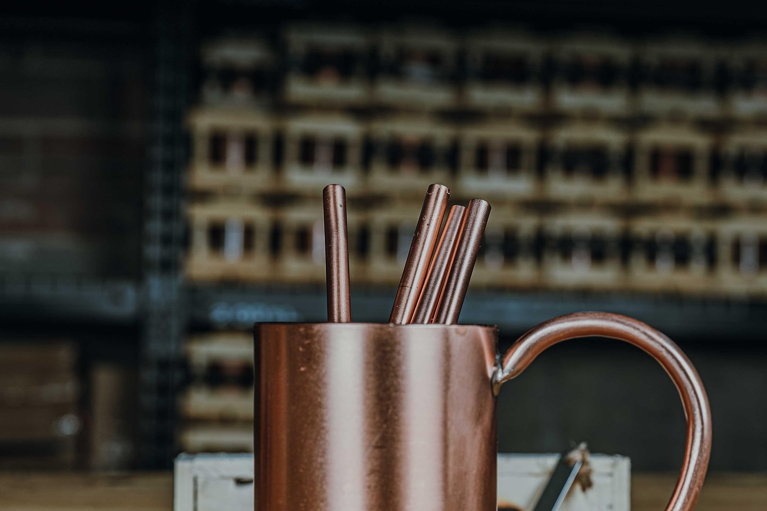 Premium Handmade Copper Stirring Straws Set of 2 - 100% Real Copper Cocktail Mixing Sticks - Perfect for Coffee, Tea, Cocktails & Home Bar Accessories