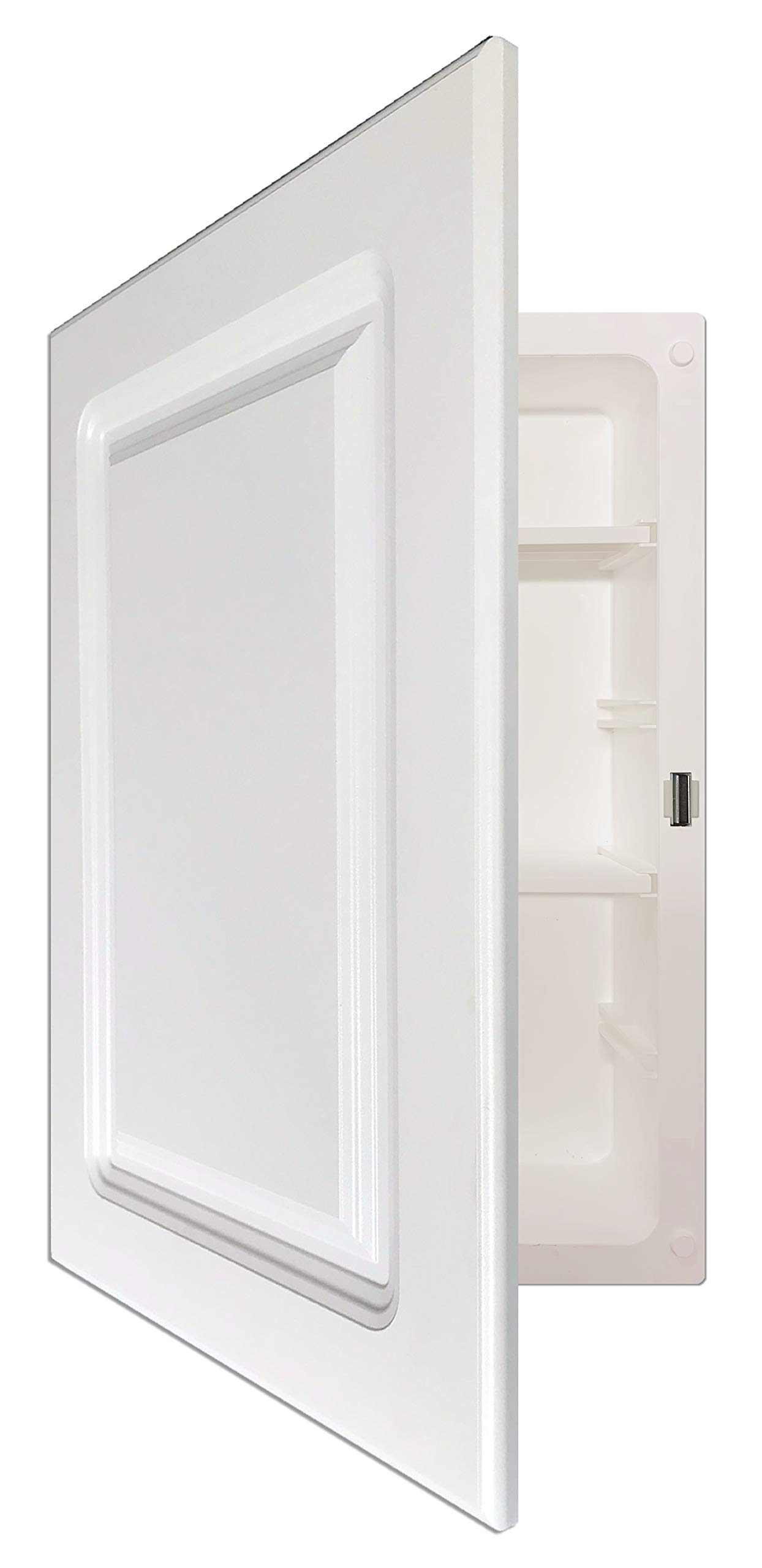 White Recessed Medicine Cabinet with Adjustable Shelves - 16