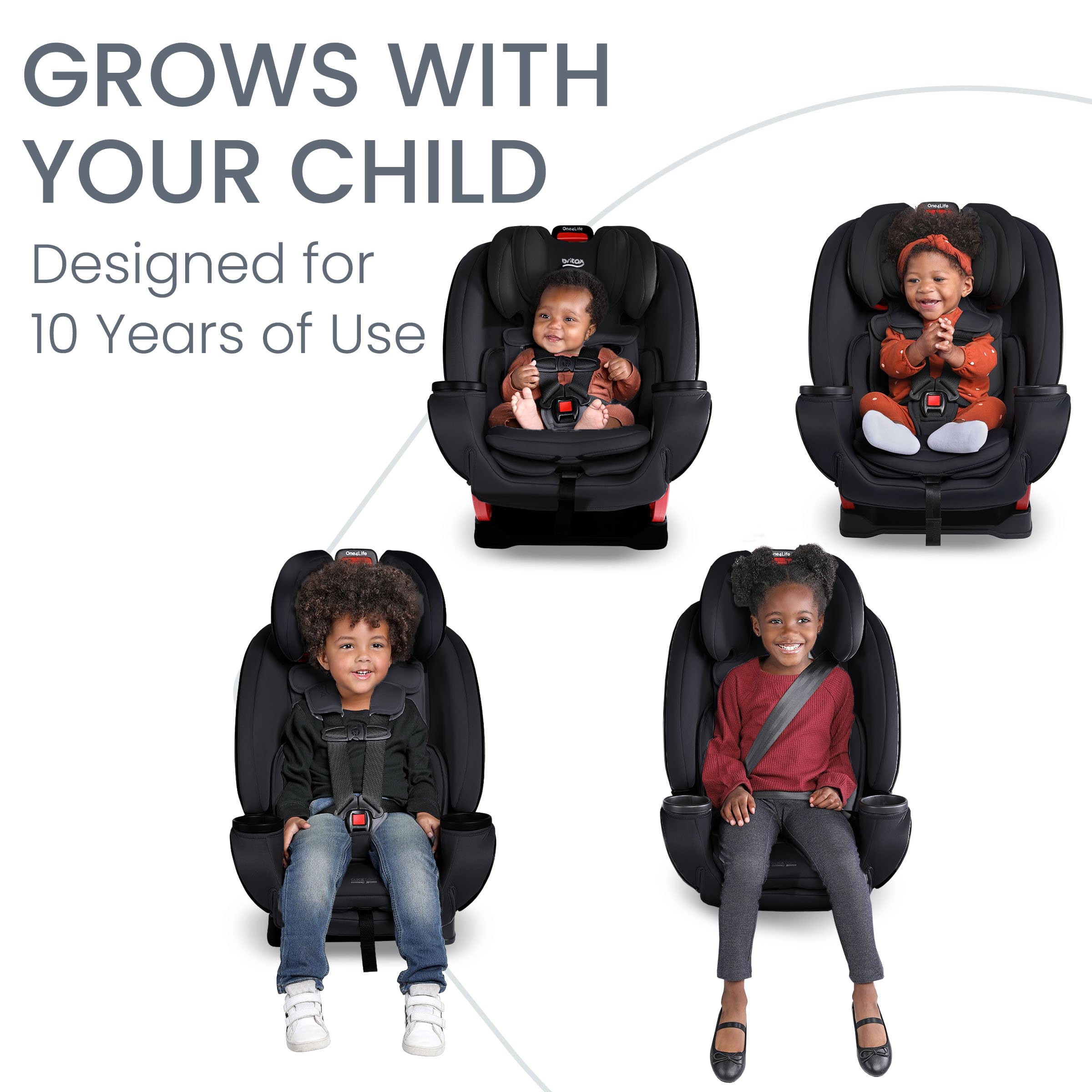 Britax One4Life ClickTight All-in-One Convertible Car Seat for Infants to Big Kids | Eclipse Black | Safe & Comfortable for Travel, School & Family Road Trips