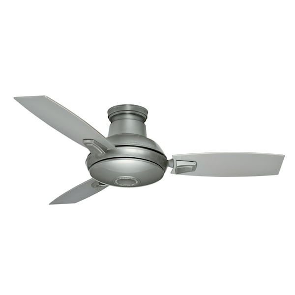 44 Inch Casablanca Verse Outdoor Ceiling Fan with LED Light - Brushed Nickel/Casa Platinum - Perfect for Patio, Deck, and Covered Porch Cooling