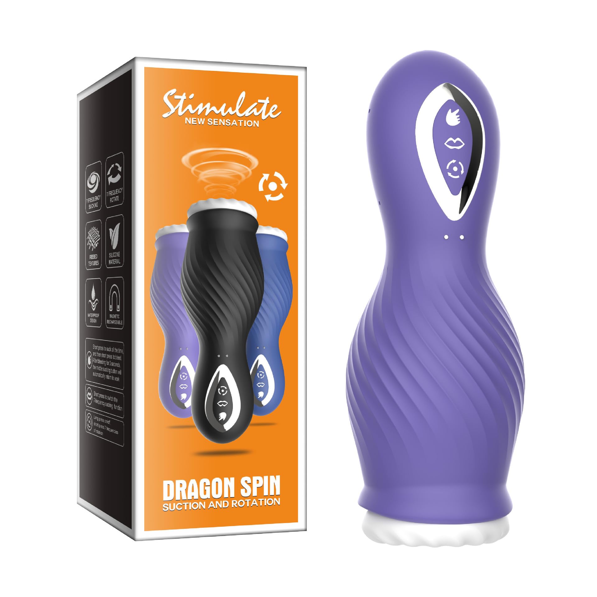 Automatic Male Masturbator Cup - 7 Tongue Licking Modes & Vacuum Suction Technology | Electric Penis Massager & Pocket Pussy Stroker | Realistic Blowjob & Handjob Experience | Waterproof & Rechargeable Adult Sex Toy for Men (Purple) | Perfect for Solo Play, Couples Fun & Discreet Storage