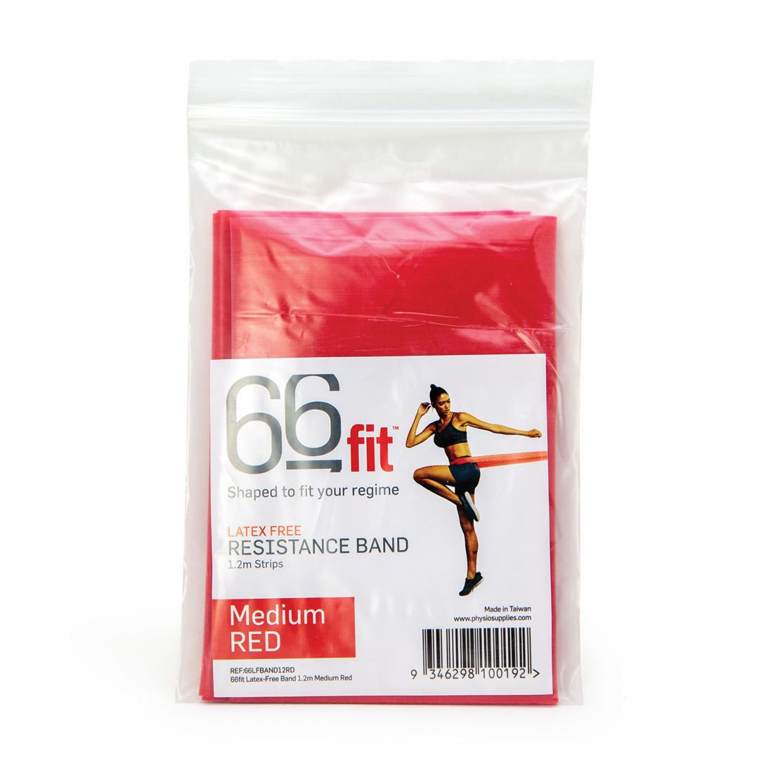 66Fit Latex-Free Resistance Bands for Exercise & Workout - 1.2m Stretch Bands for Strength Training, Physical Therapy, Yoga & Home Gym Fitness