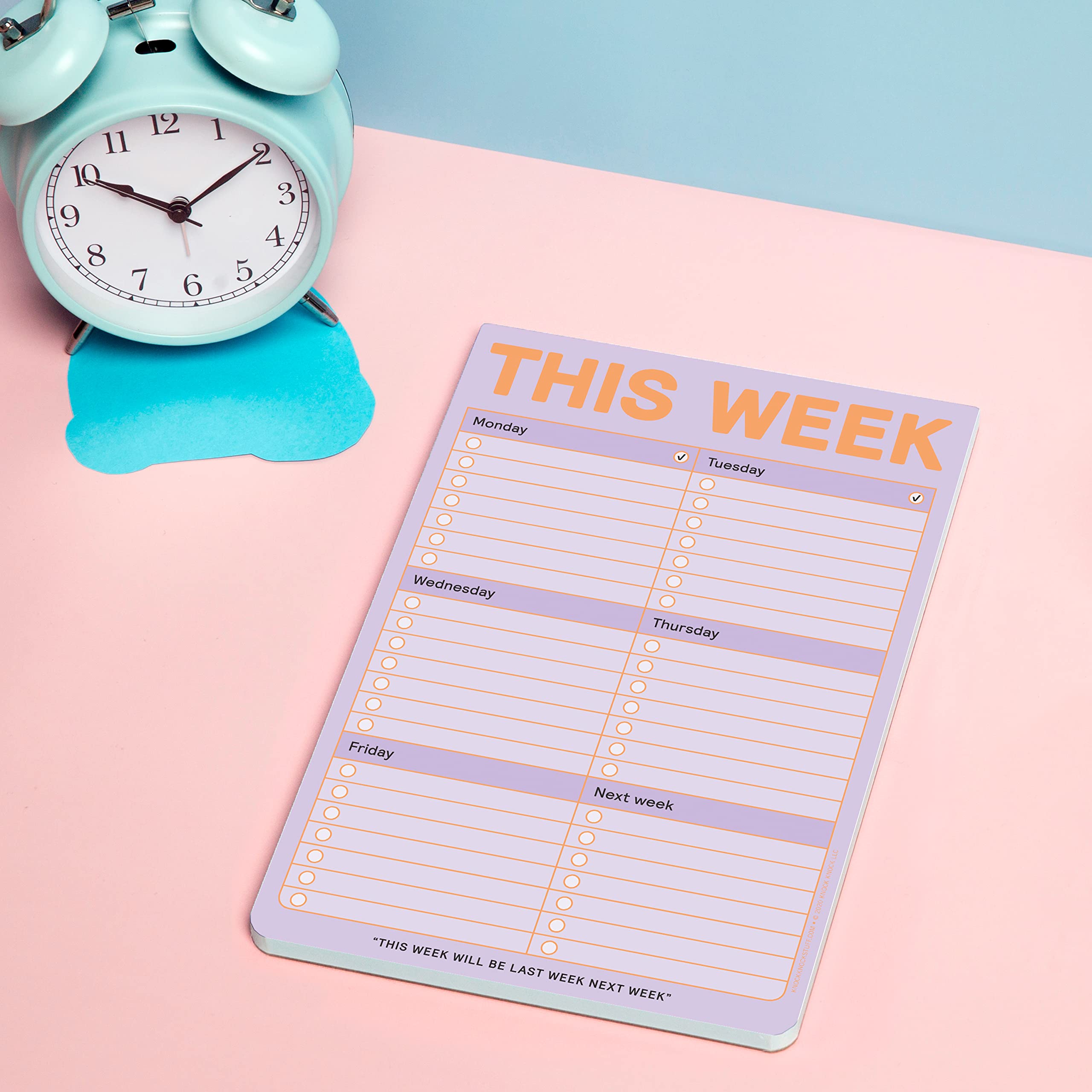 1-Count Knock Knock This Week Pads - 6 x 9-inch Pastel To-Do List Notepads for Office, School & Home Organization - Weekly Planner & Productivity Notepad for Work, Study & Daily Tasks