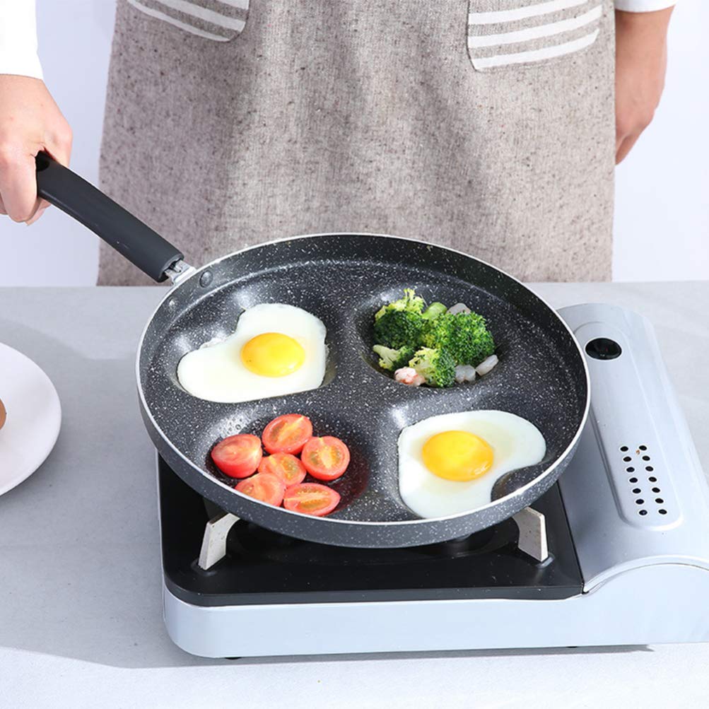 **Hemoton Nonstick 4-Cup Egg Frying Pan – Japanese Omelet Pan, Pancake & Steak Griddle, Round Four-Hole Frying Pot – Perfect for Breakfast, Omelets, Pancakes & Steaks**