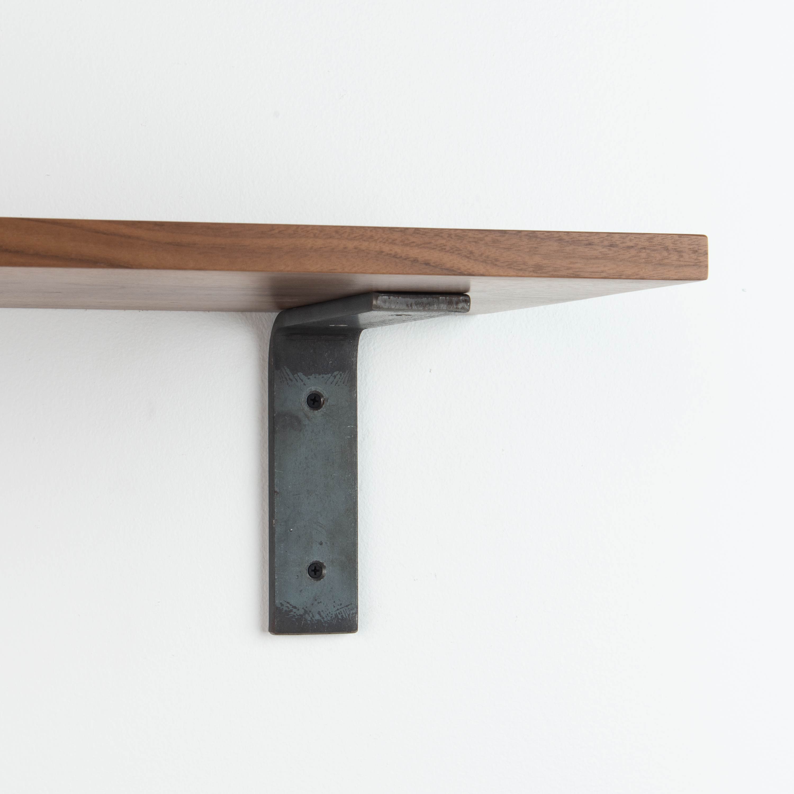 Leif Walnut Floating Wall Shelf - Handcrafted Wooden Shelf for Living Room, Bedroom, Bathroom & Office Decor - Rustic Modern Storage Solution for Books, Plants & Home Accessories