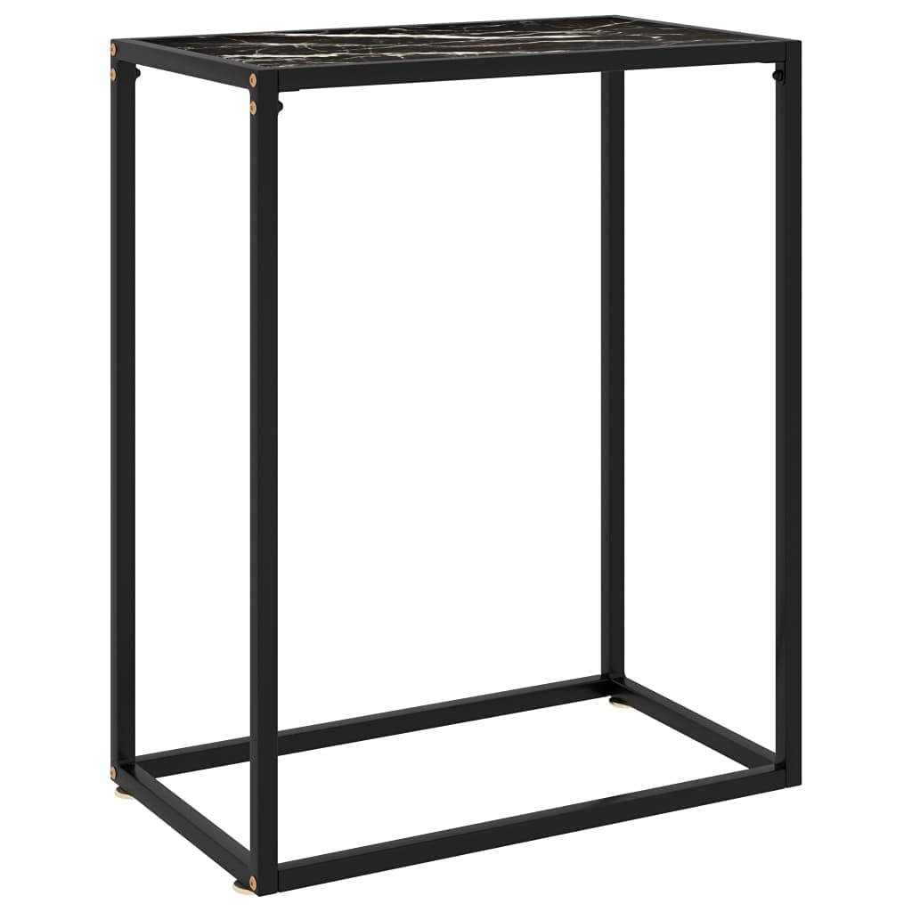 Modern Industrial Console Table with Tempered Glass Top - 23.6