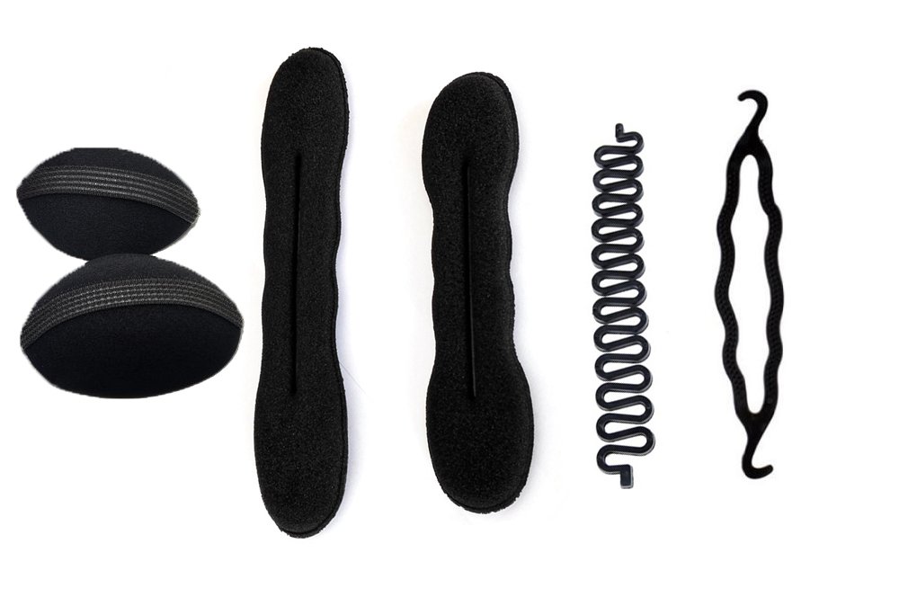 Homeoculture 5-Piece Hair Accessories Set - Volumizer, French Tool, Magic Puff (Small & Large), Juda Curler - Perfect for Styling, Volume & Curls at Home or Salon