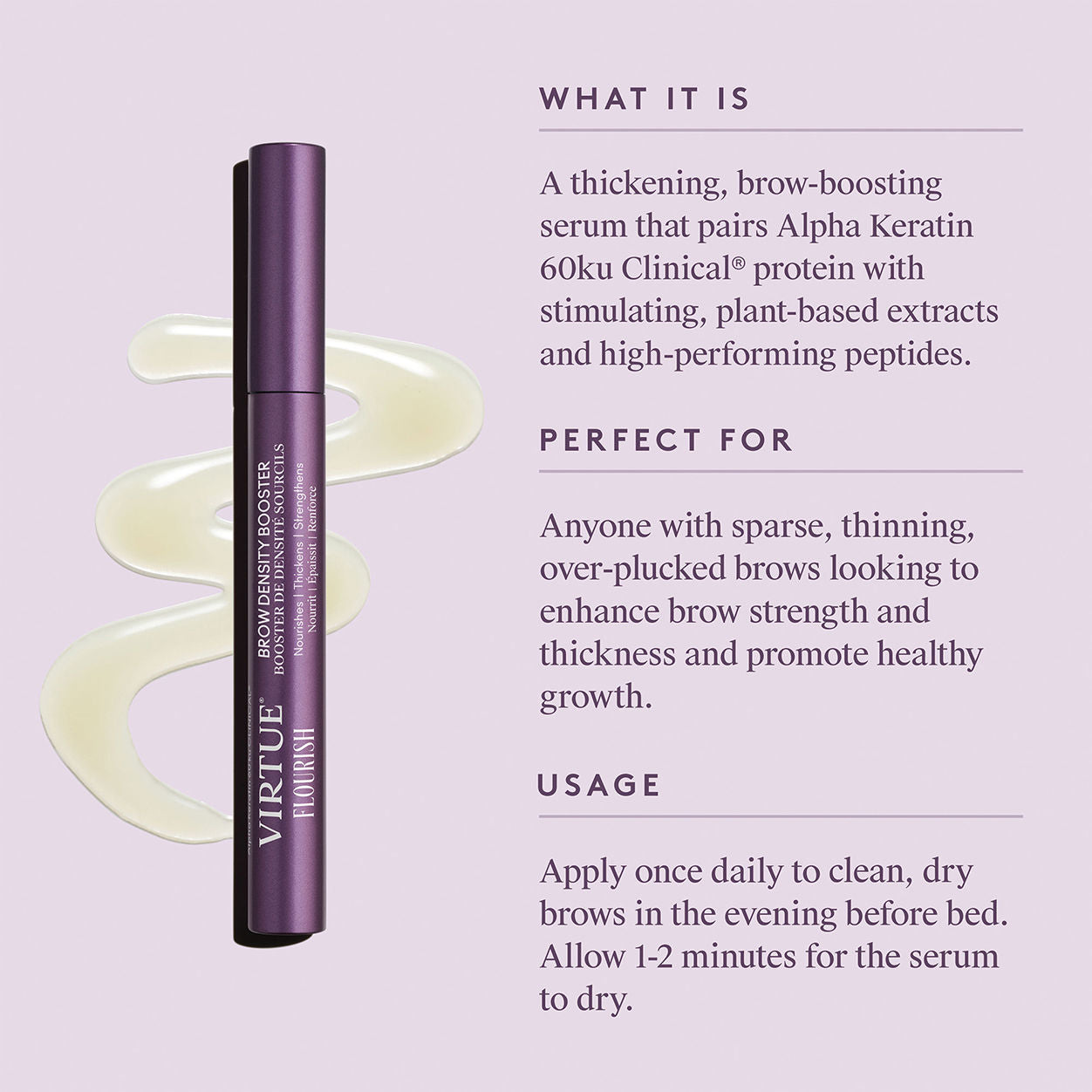 Flourish Brow Density Booster - Natural Eyebrow Growth Serum for Thicker, Fuller Brows | Perfect for Sparse Brows & Daily Eyebrow Care Routine