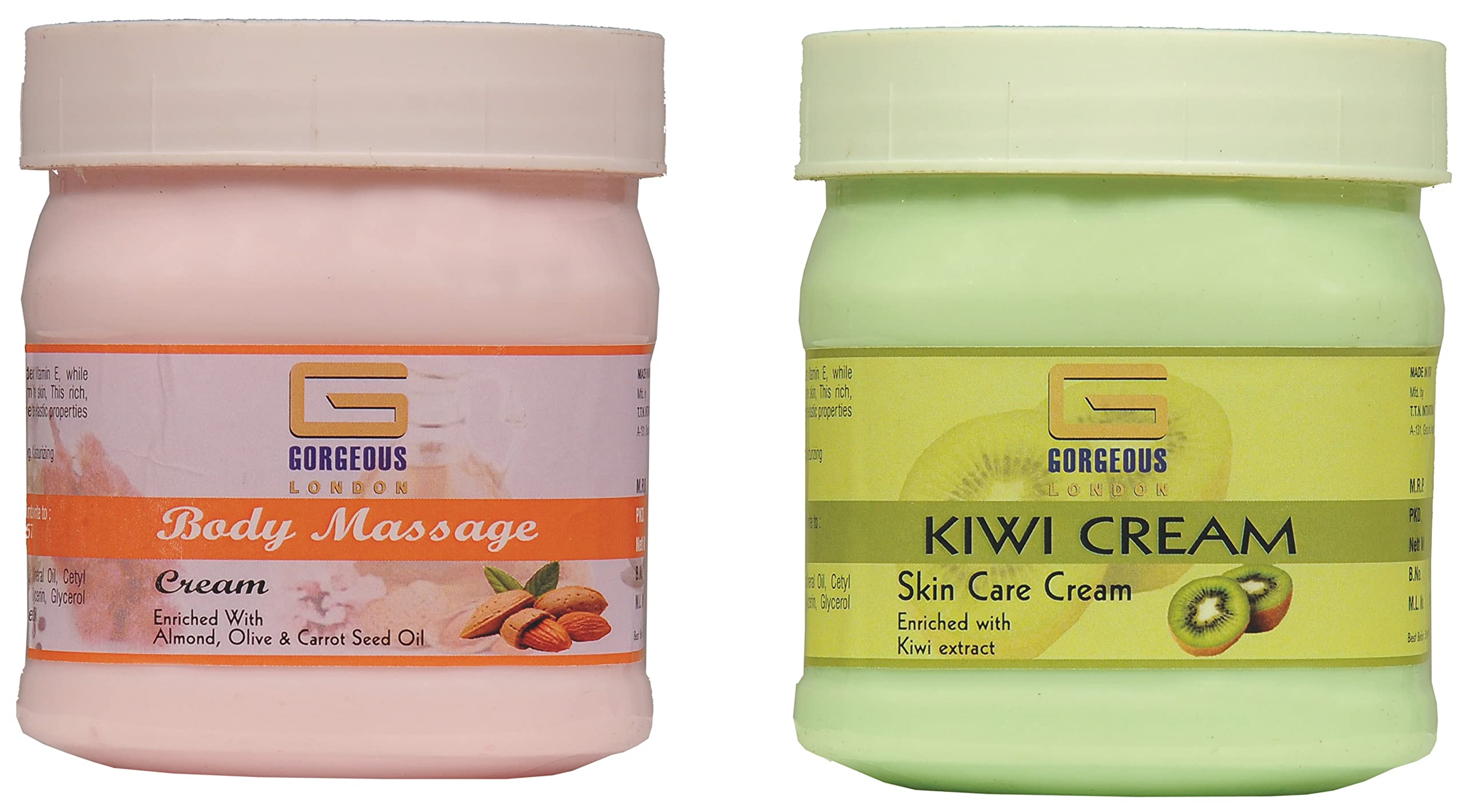 London Body Massage Cream & Kiwi Cream Combo - 2 Pack (450g Each) | Deep Moisturizing & Relaxing Skincare Set for Spa, Home Massage & Self-Care Routines