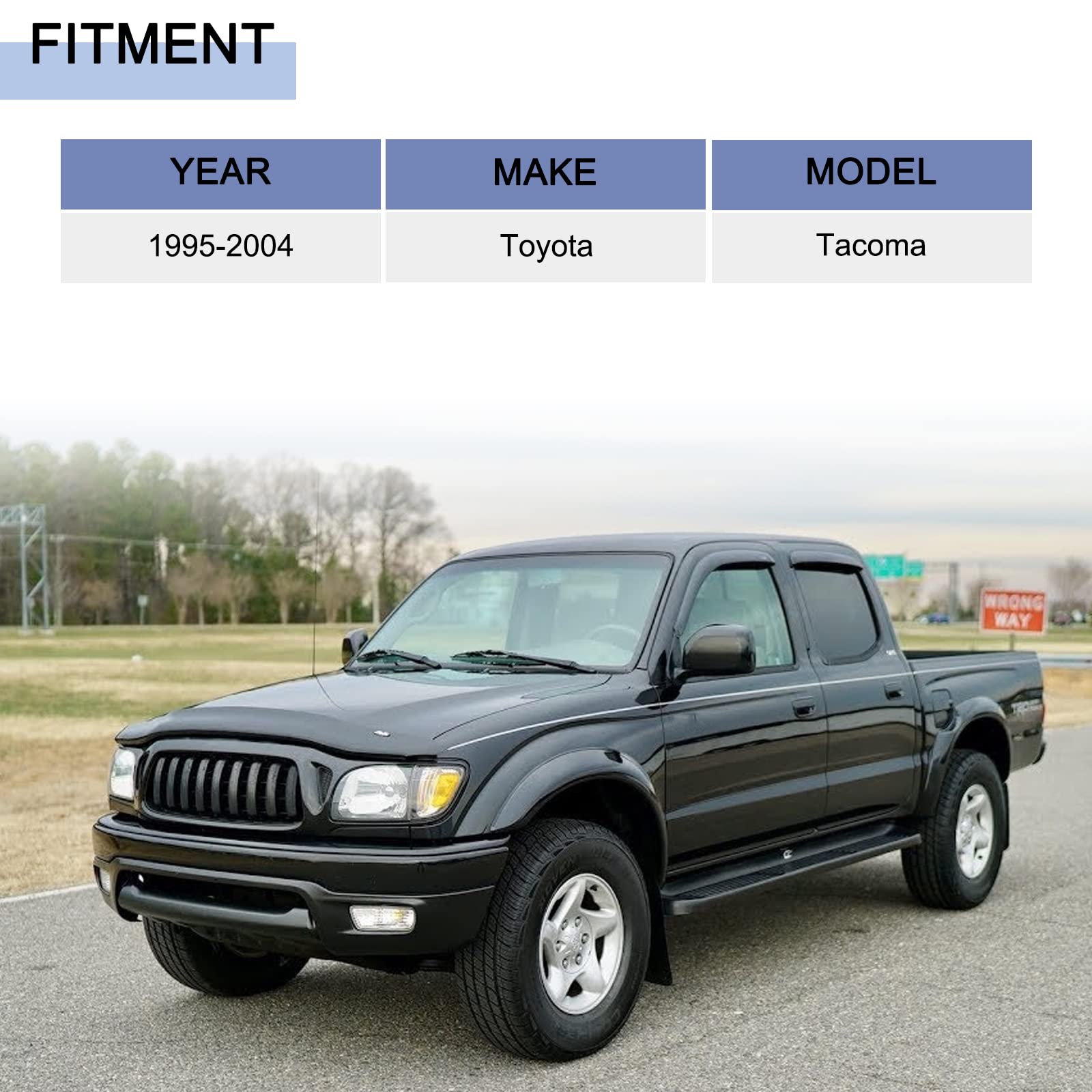 Rear Bumper Replacement for 1995-2004 Toyota Tacoma - TO1102214 2283598201 Black Steel Bumper - Perfect for Off-Roading & Truck Upgrades